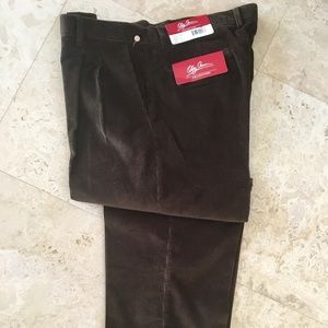 Oleg Cassini Corduroy Olive Brown Pants W 40 L30